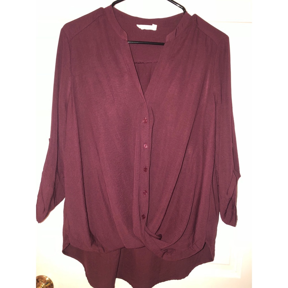 Drape front blouse
